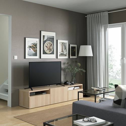 BESTÅ, TV unit with drawer runner, push-open. 3 of 9 open dialog