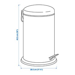 Measurement Illustration - MJÖSA pedal bin