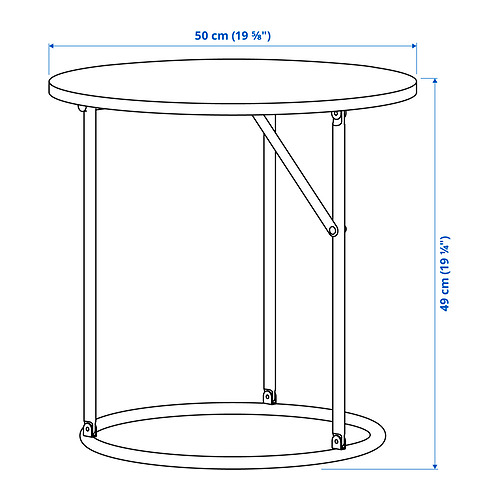 Measurement Illustration - KOMPISHÄNG side table