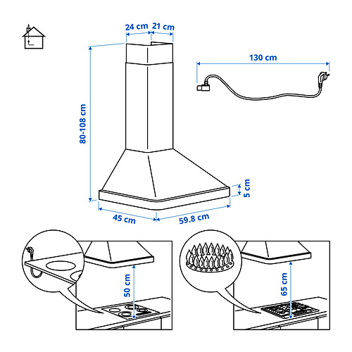 NILSBYN, wall mounted range hood. 7 of 8 open dialog