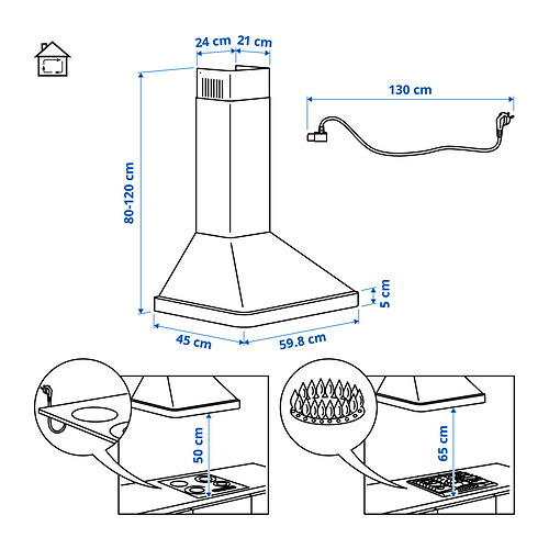 NILSBYN, wall mounted range hood. 8 of 8 open dialog