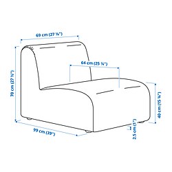 Measurement Illustration - STOCKHOLM 2025 1-seat section