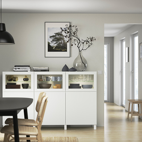 BESTÅ, display cabinet with doors 3 of 8 open dialog
