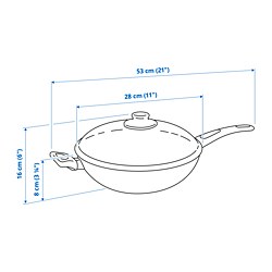 Measurement Illustration - HEMLAGAD wok with lid