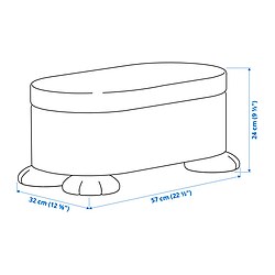 Ilustración de medidas - GREJSIMOJS puf con almacenaje