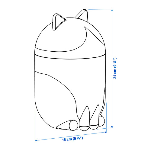 Ilustración con medidas del producto: GREJSIMOJS.