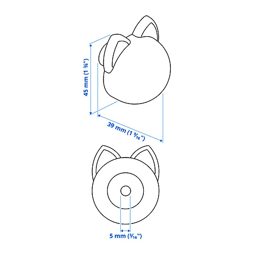 Ilustración con medidas del producto: GREJSIMOJS.