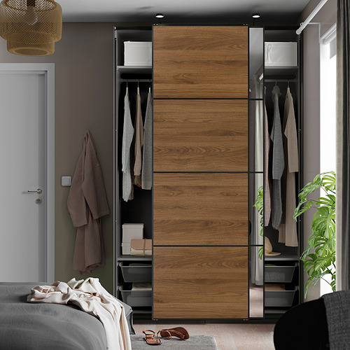 PAX / MEHAMN / AULI, wardrobe with sliding doors. 3 of 5 open dialog