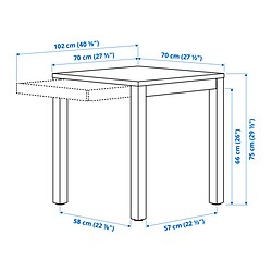 Measurement Illustration - IKEA PS 2026 table with drawer