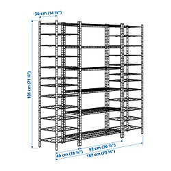 Measurement Illustration - OMAR shelf/bottle shelving unit