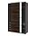 Select colour variation: dark gray black/dark brown oak effect mirror glass