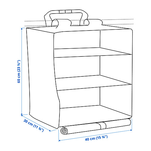KOMPISHÄNG, hanging storage with 3 compartments. 6 of 6 open dialog