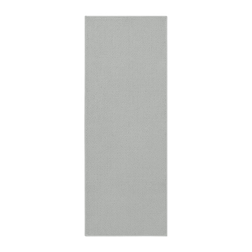 Alfombrilla de cocina KÖRFÄLT gris, rectangular, color liso, soporte de goma, lavable a máquina.