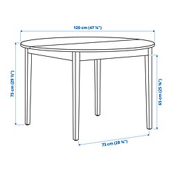 Measurement Illustration - NÄSINGE/BERGMUND table and 4 chairs