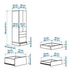 Ilustración de medidas - SMÅSTAD/UPPFÖRA closet