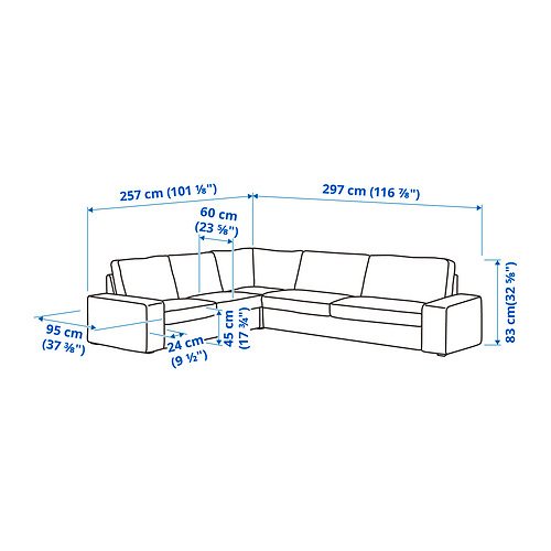 KIVIK, corner sofa, 5 seat. 9 of 9 open dialog