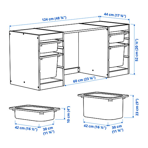 TROFAST, desk with storage boxes. 7 of 7 open dialog