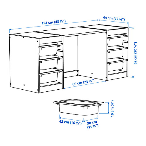 TROFAST, desk with storage boxes. 7 of 7 open dialog