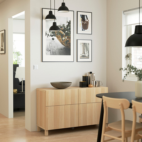 BESTÅ, siderboard with drawer runner, soft-closing. 3 of 7 open dialog