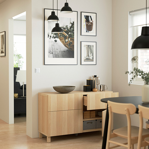 BESTÅ, siderboard with drawer runner, soft-closing. 2 of 7 open dialog