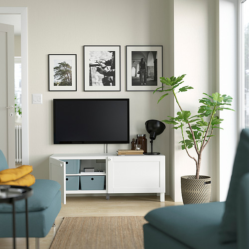 BESTÅ, TV unit with doors. 3 of 5 open dialog