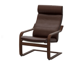 POÄNG, sillón, Glose marrón oscuro