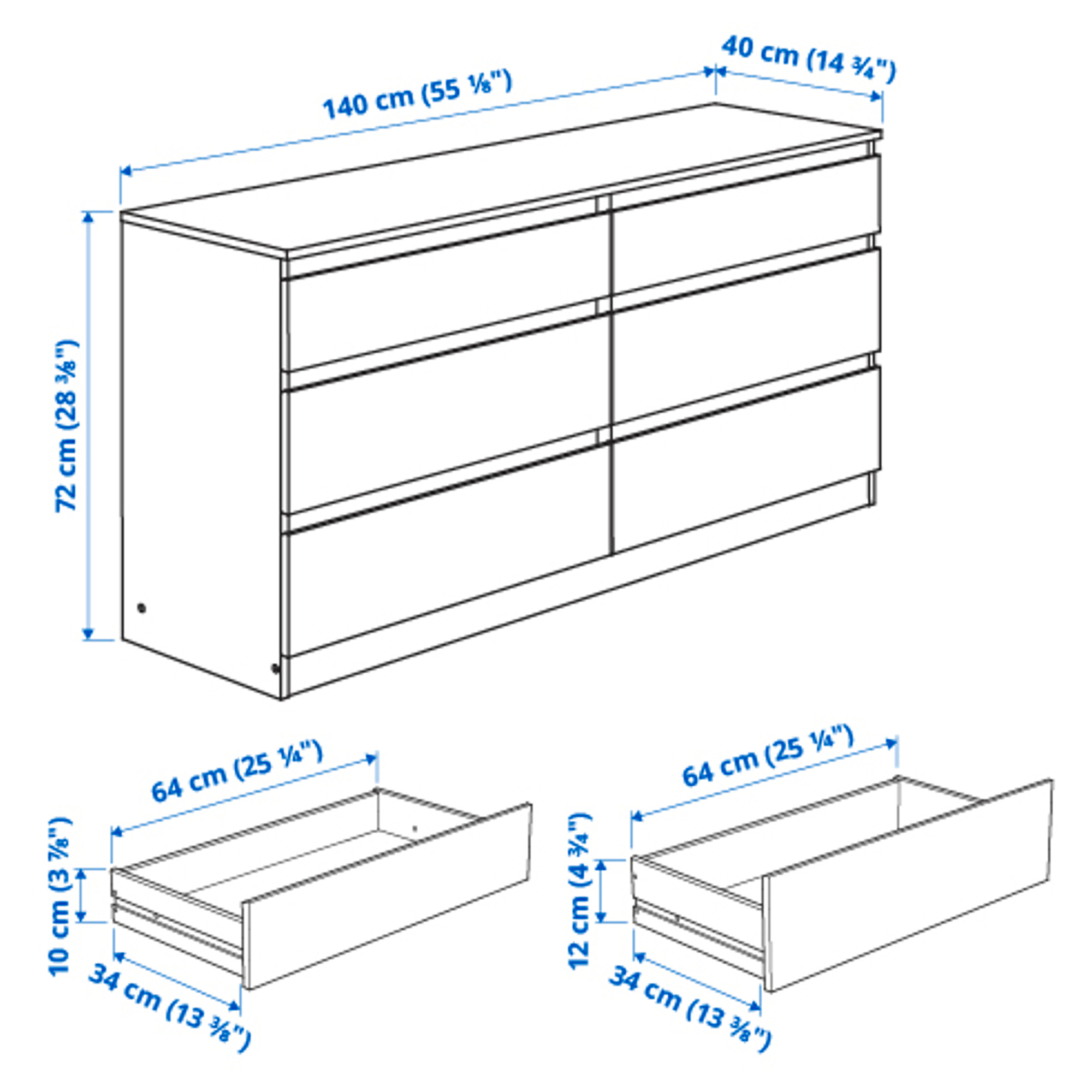 KULLEN, chest of 6 drawers. 4 of 4 open dialog