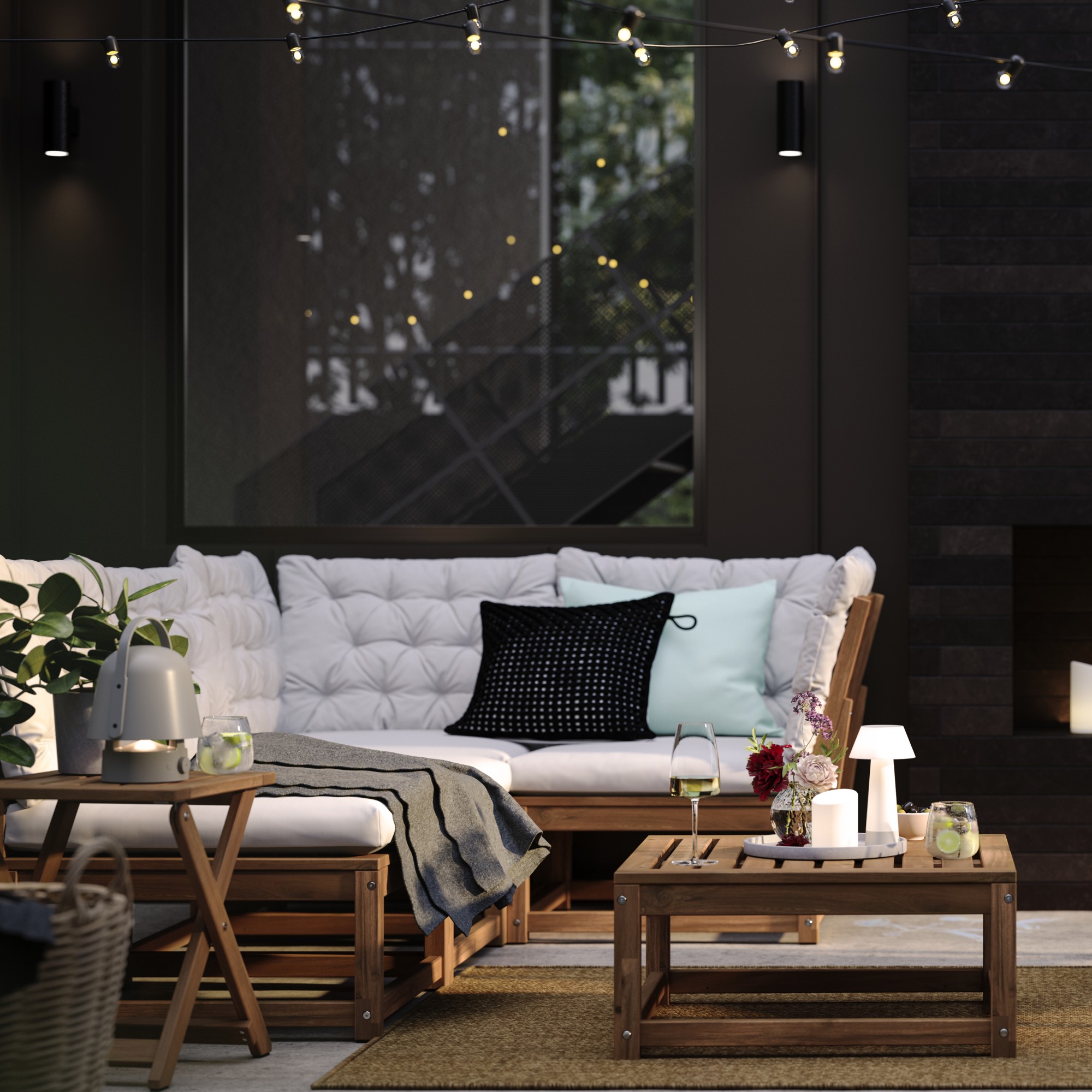 NÄMMARÖ, 3-seat modular corner sofa, outdoor. 3 of 3 open dialog