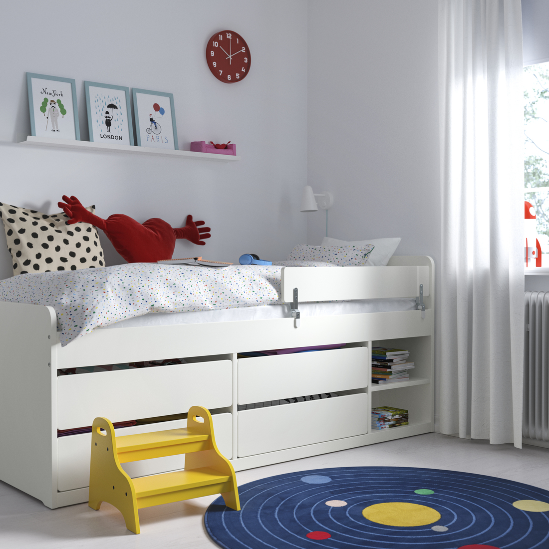 SLÄKT / NATTAPA, cama com almacenaje y riel de seguridad 2 de 6 open dialog