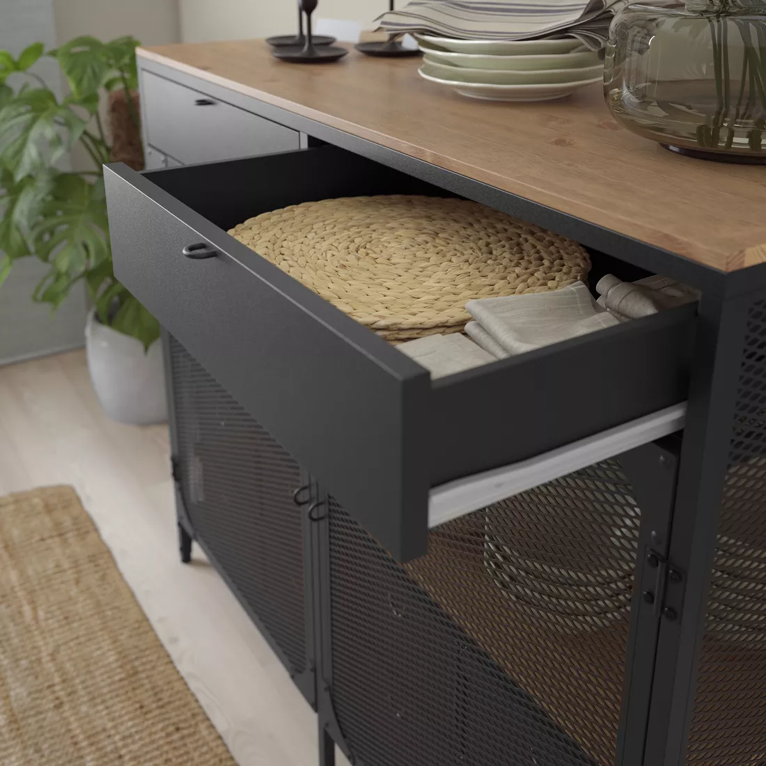 IKEA IKEA FJÄLLBO フィエルボ IKEA Puerto Rico - FJÄLLBO Sideboard, black, 43 3/4x18 1/2x37 3/8 