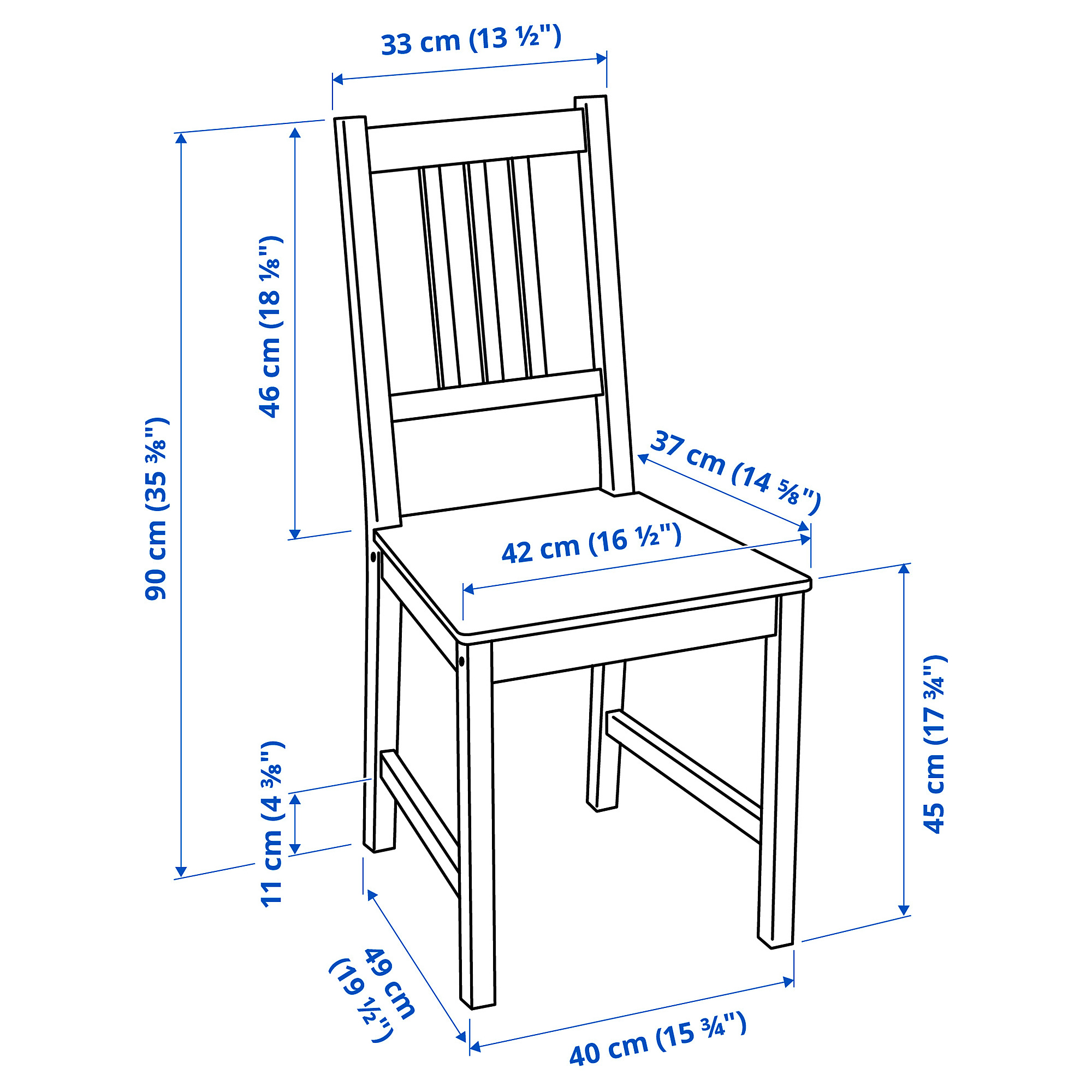 Measurement Illustration - STEFAN chair