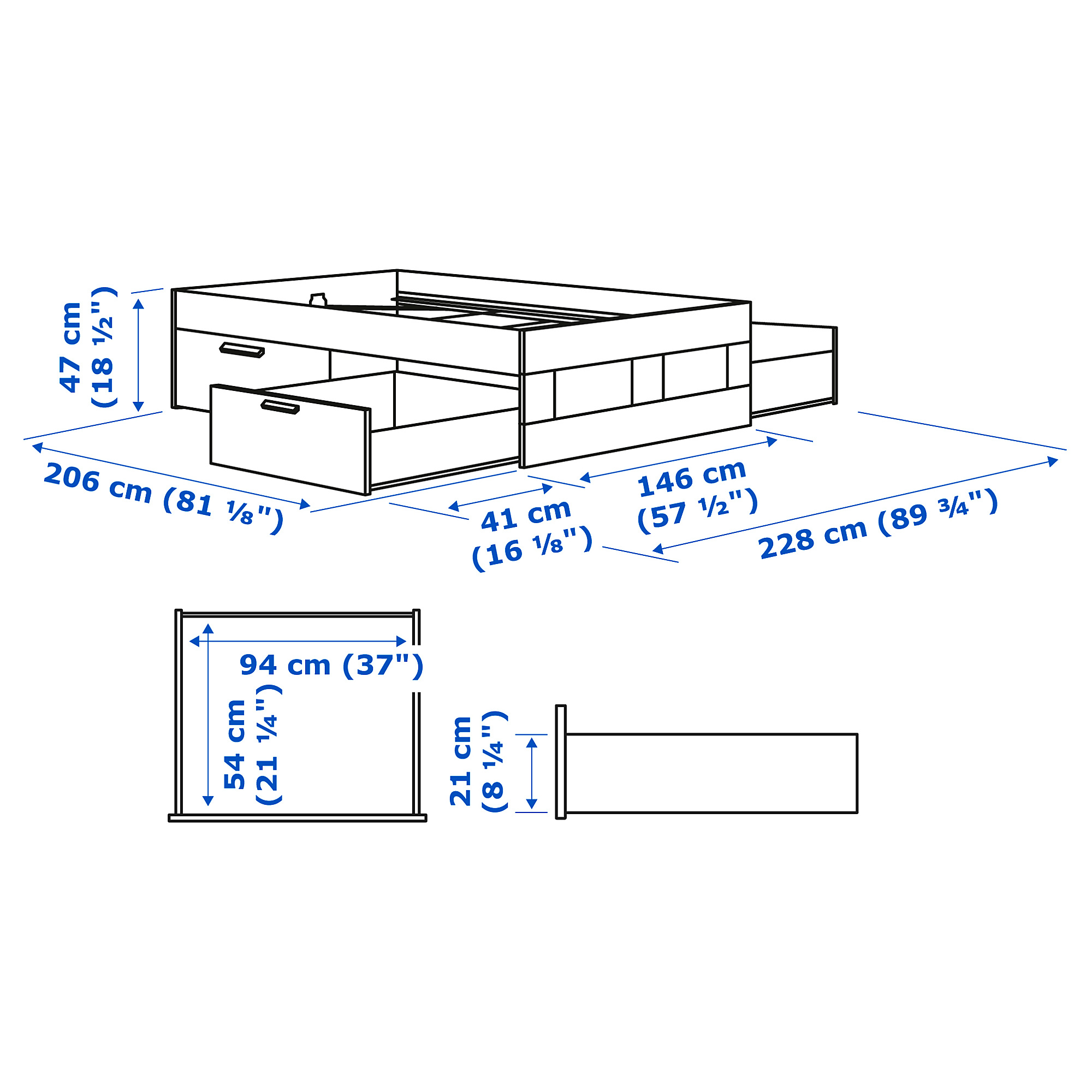 BRIMNES, bed frame with storage. 5 of 5 open dialog