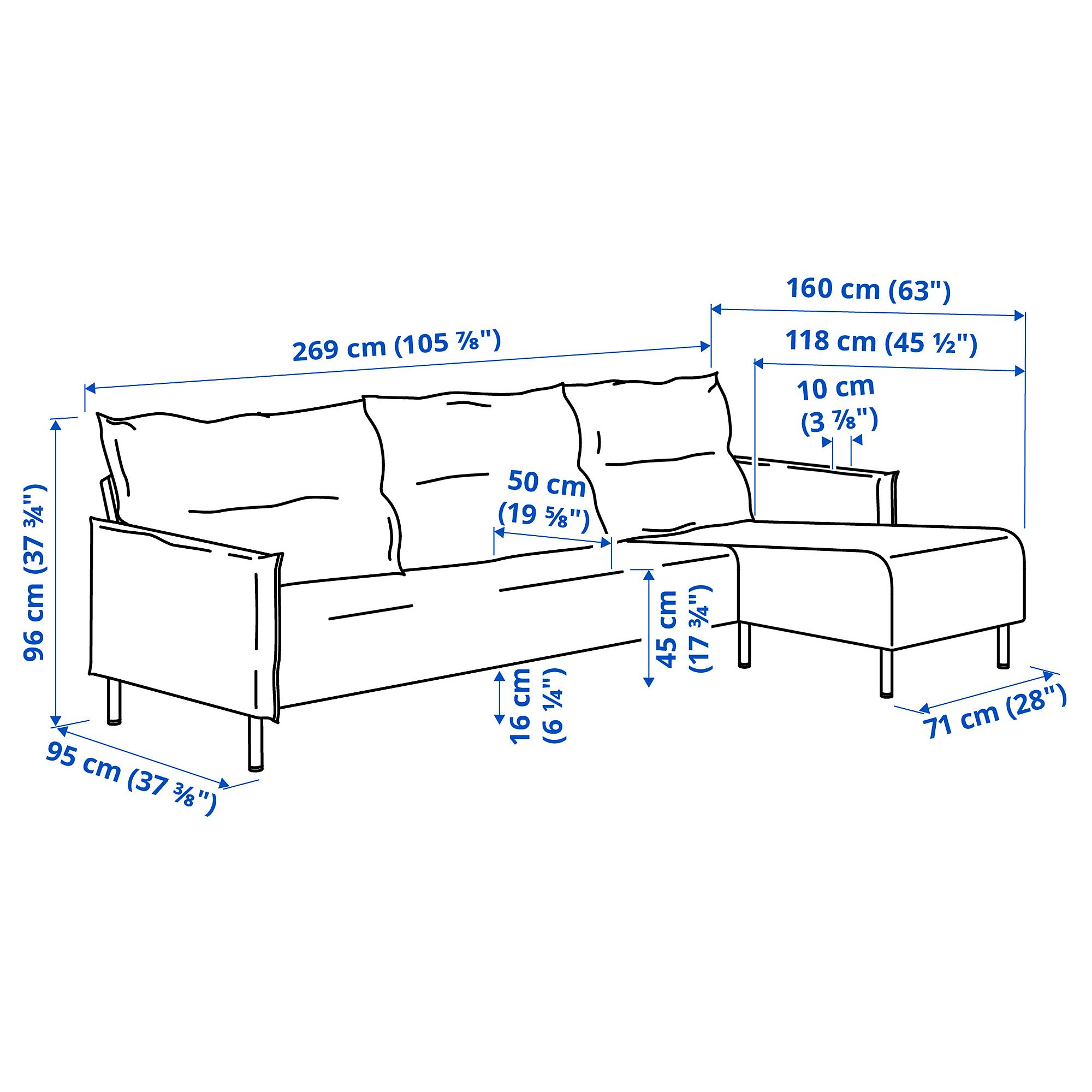 MANNARP, 4 seat with chaise longue. 10 of 10 open dialog