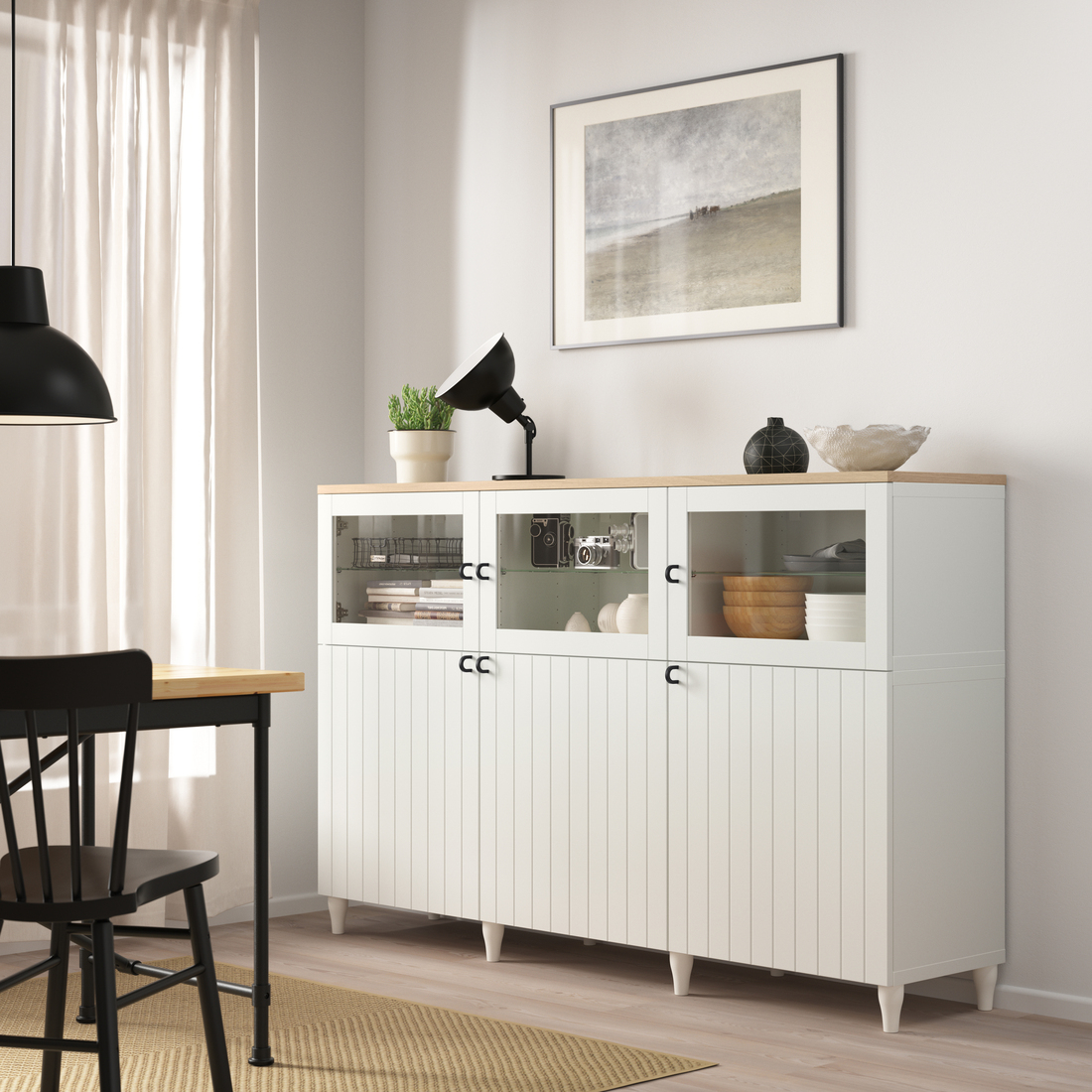 BESTÅ, display cabinet with doors. 2 of 6 open dialog
