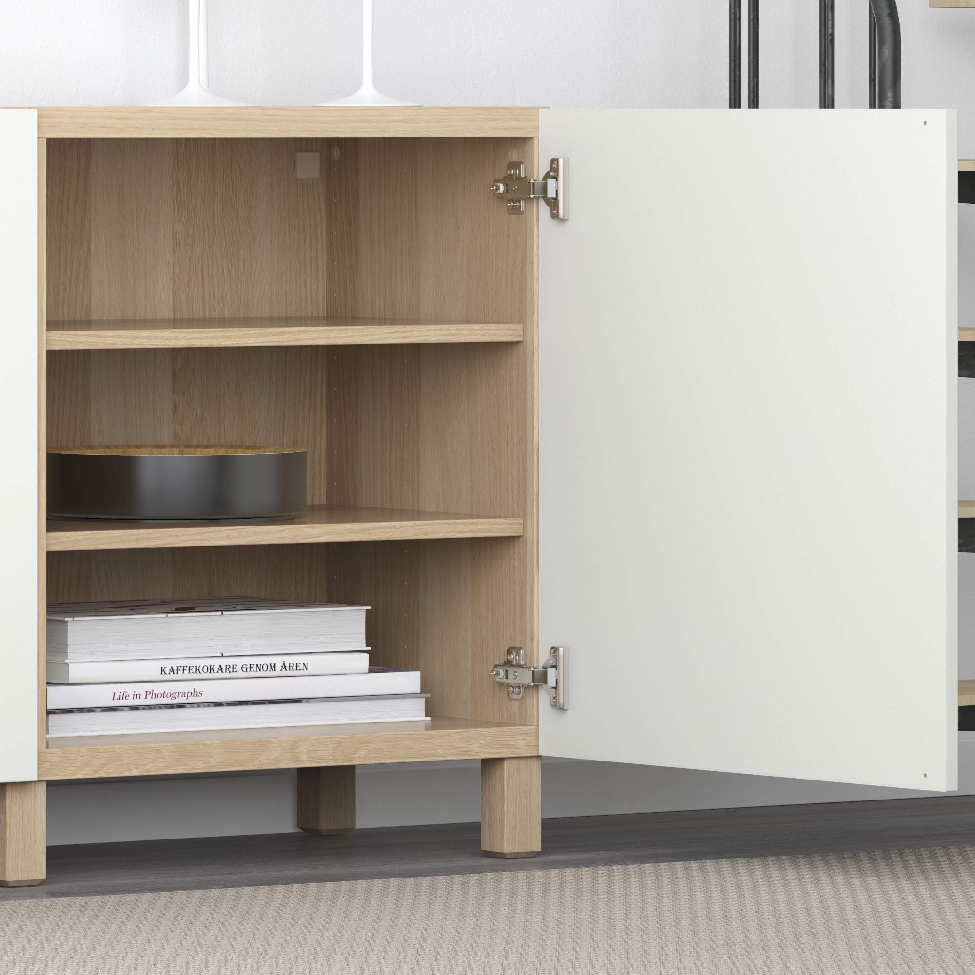 BESTÅ, sideboard with doors. 3 of 4 open dialog