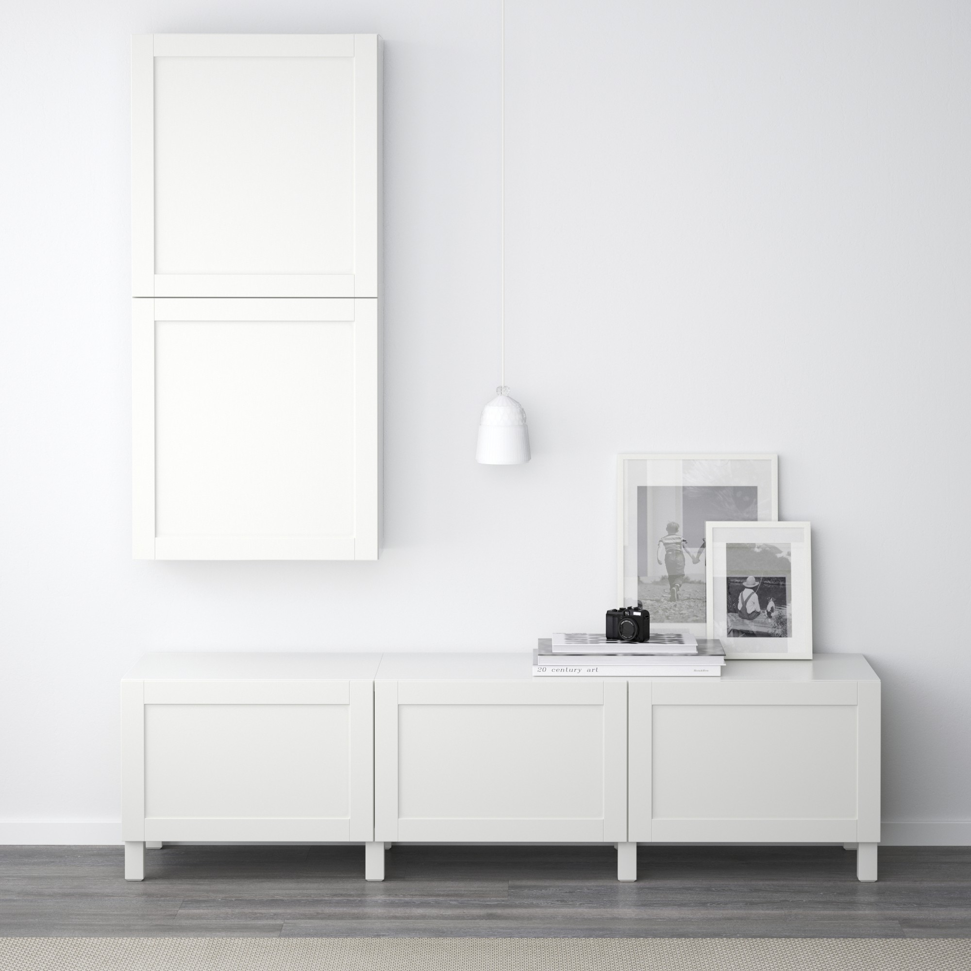 BESTÅ, aparador con guía para gaveta, cierre suave. 2 de 3 open dialog