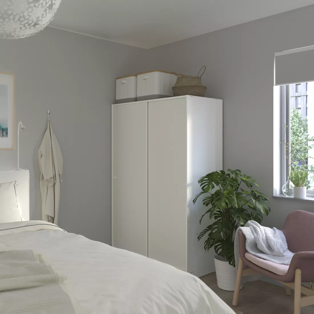 IKEA Puerto Rico - KLEPPSTAD wardrobe, 2 sliding doors, white, 46