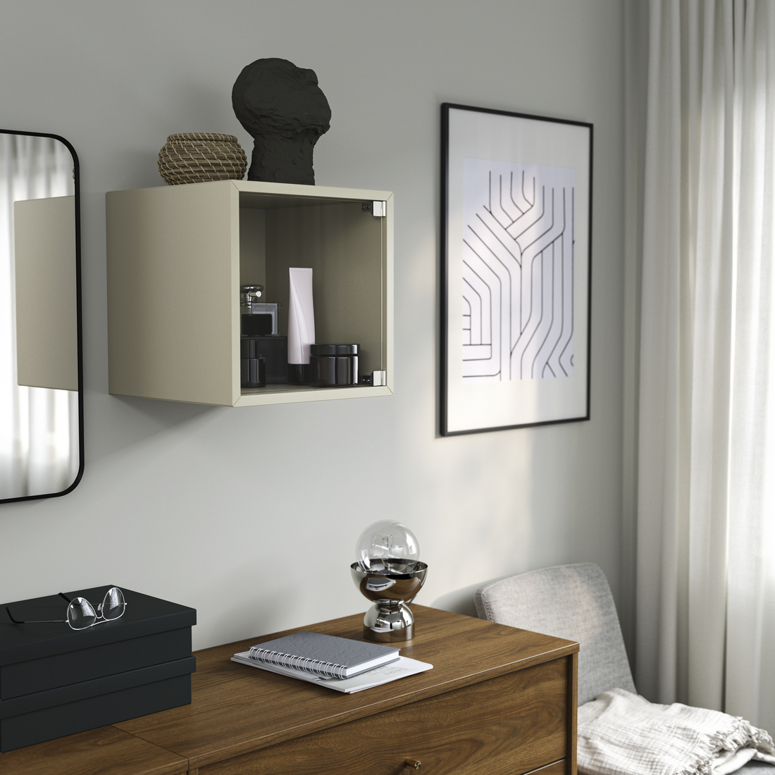 EKET, wall cabinet with glass door. 2 of 4 open dialog