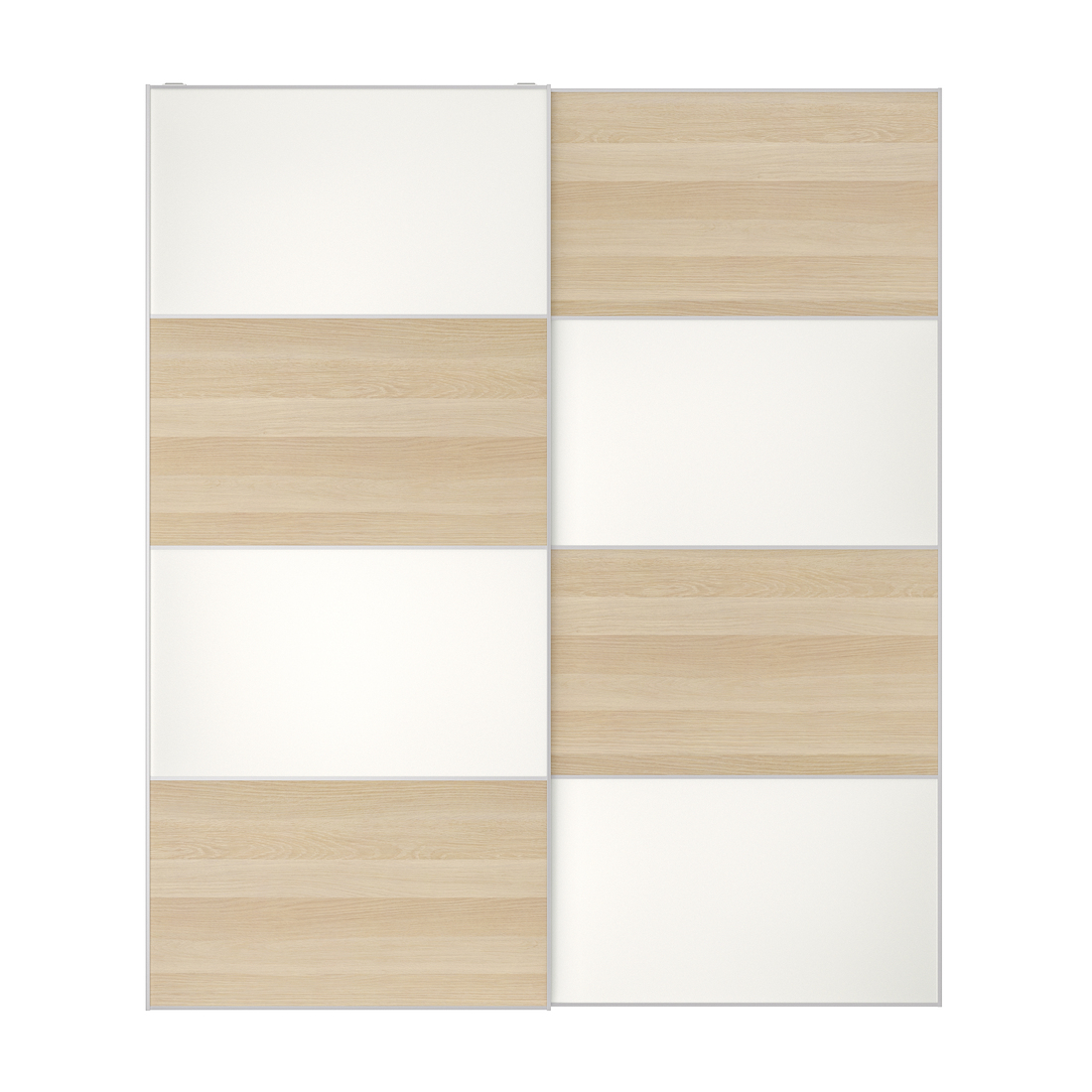 Selecciona una variación de color: efecto de roble teñido en blanco/blanco, 78 3/4x92 7/8 "