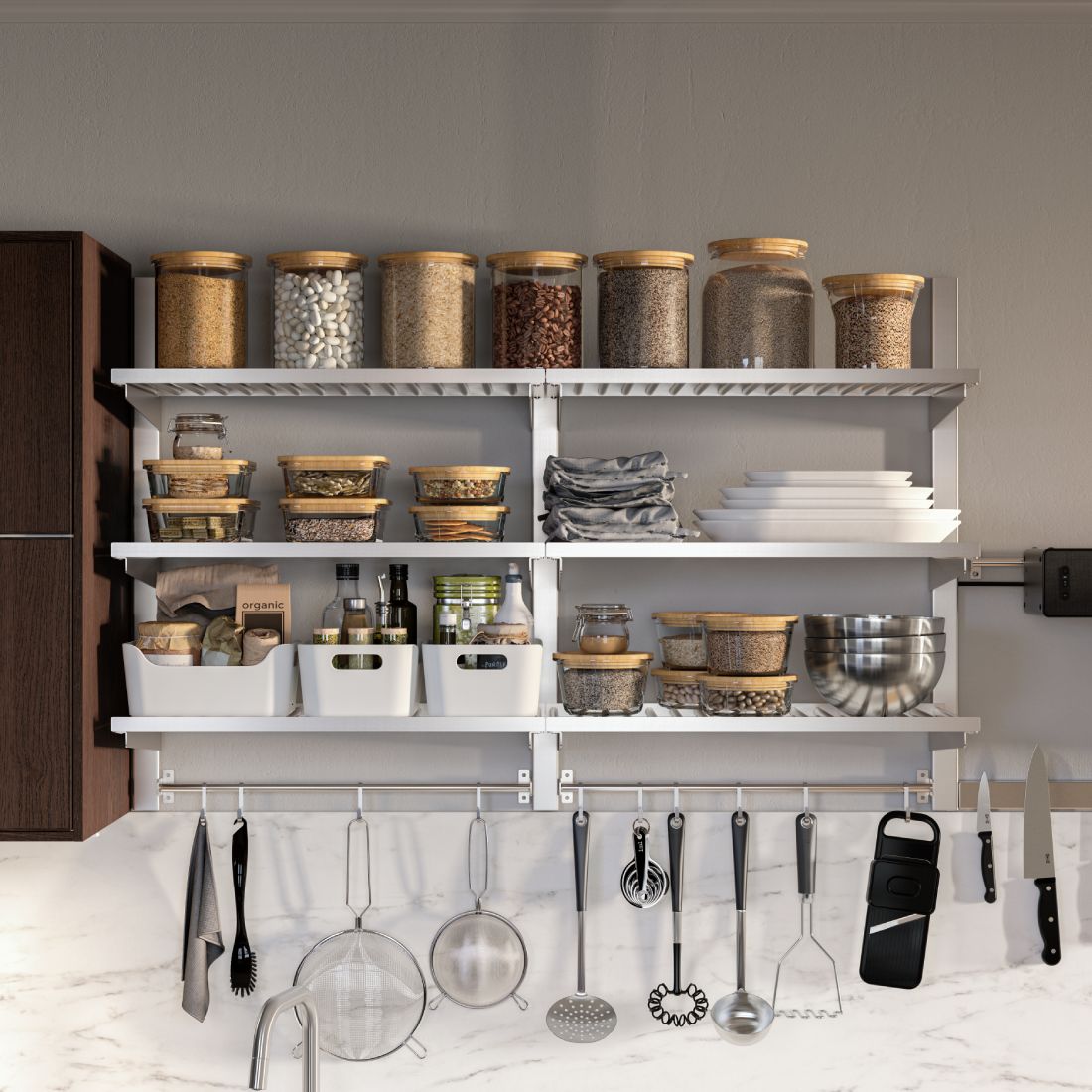 KUNGSFORS, suspension rail with shelves and rail. 2 of 2 open dialog