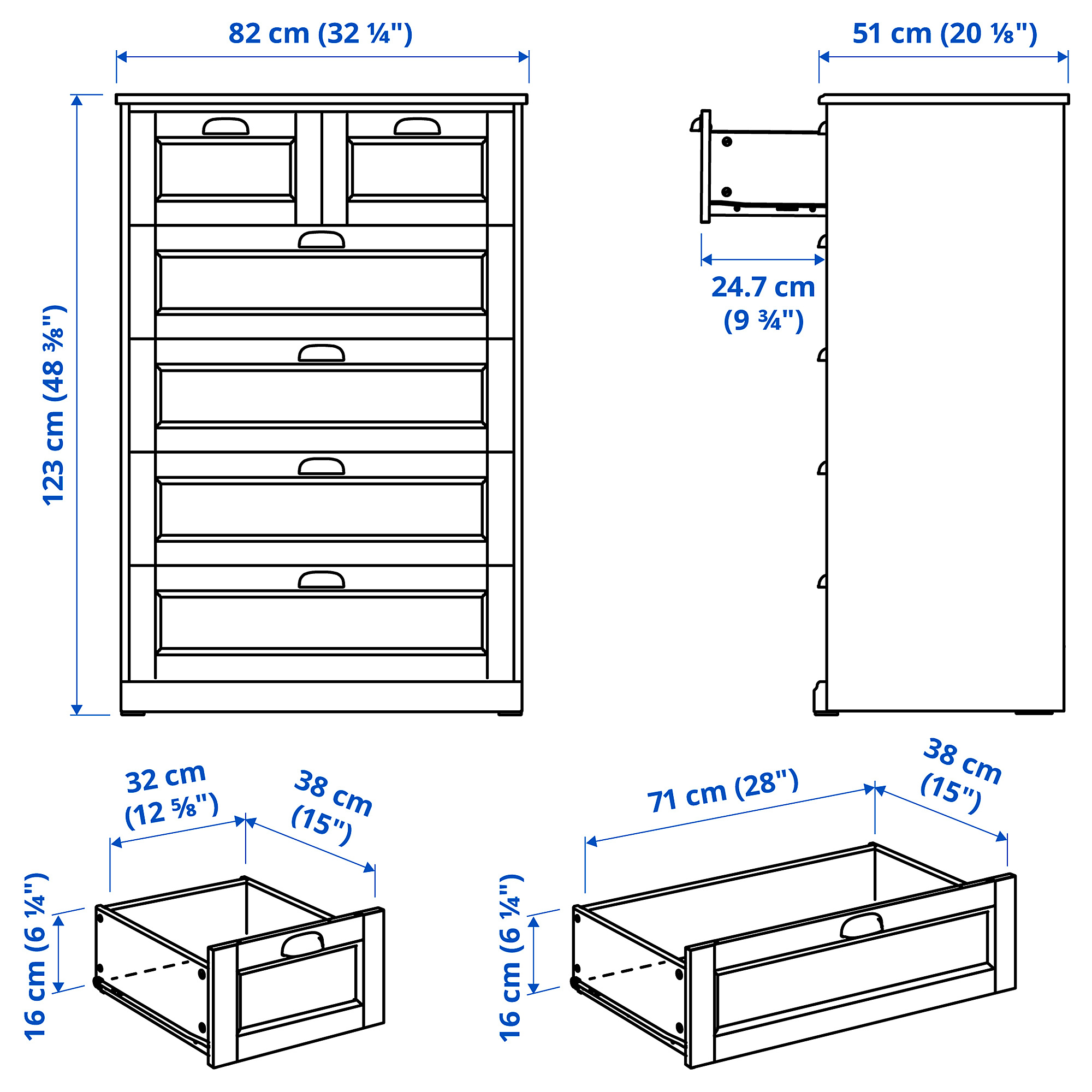FÅGELFJÄLLET, 6-drawer dresser. 8 of 8 open dialog