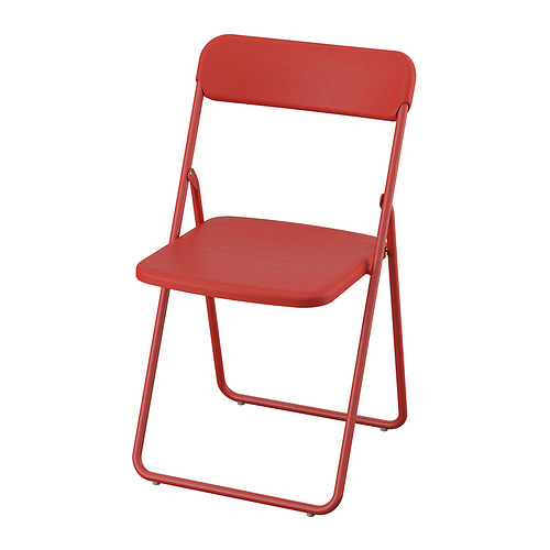 VIHALS, mesa de ala abatible y 2 sillas, VIHALS rojo