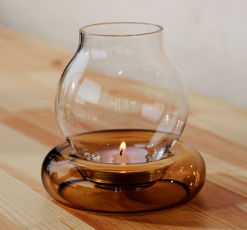 Glass lantern with dark glass holder