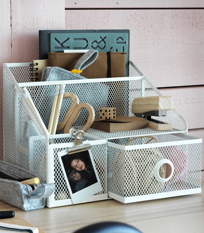 Organizador de escritorio, blanco
