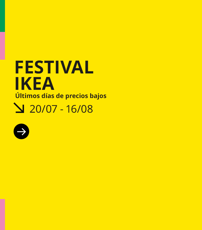 Anuncio del Festival IKEA con precios bajos y fechas promocionales.