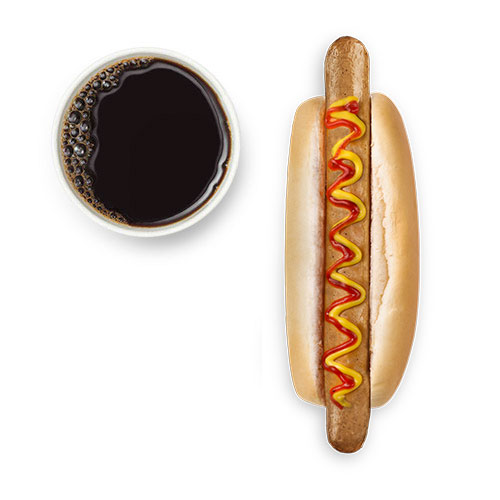 Perrito caliente vegetariano + refresco